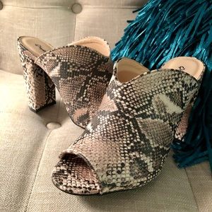 Beige Snakeskin “Make Your Own Way Mule Heel”